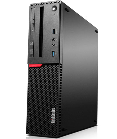  Front view of a Lenovo ThinkCentre M700 SFF, angled slightly to the left  